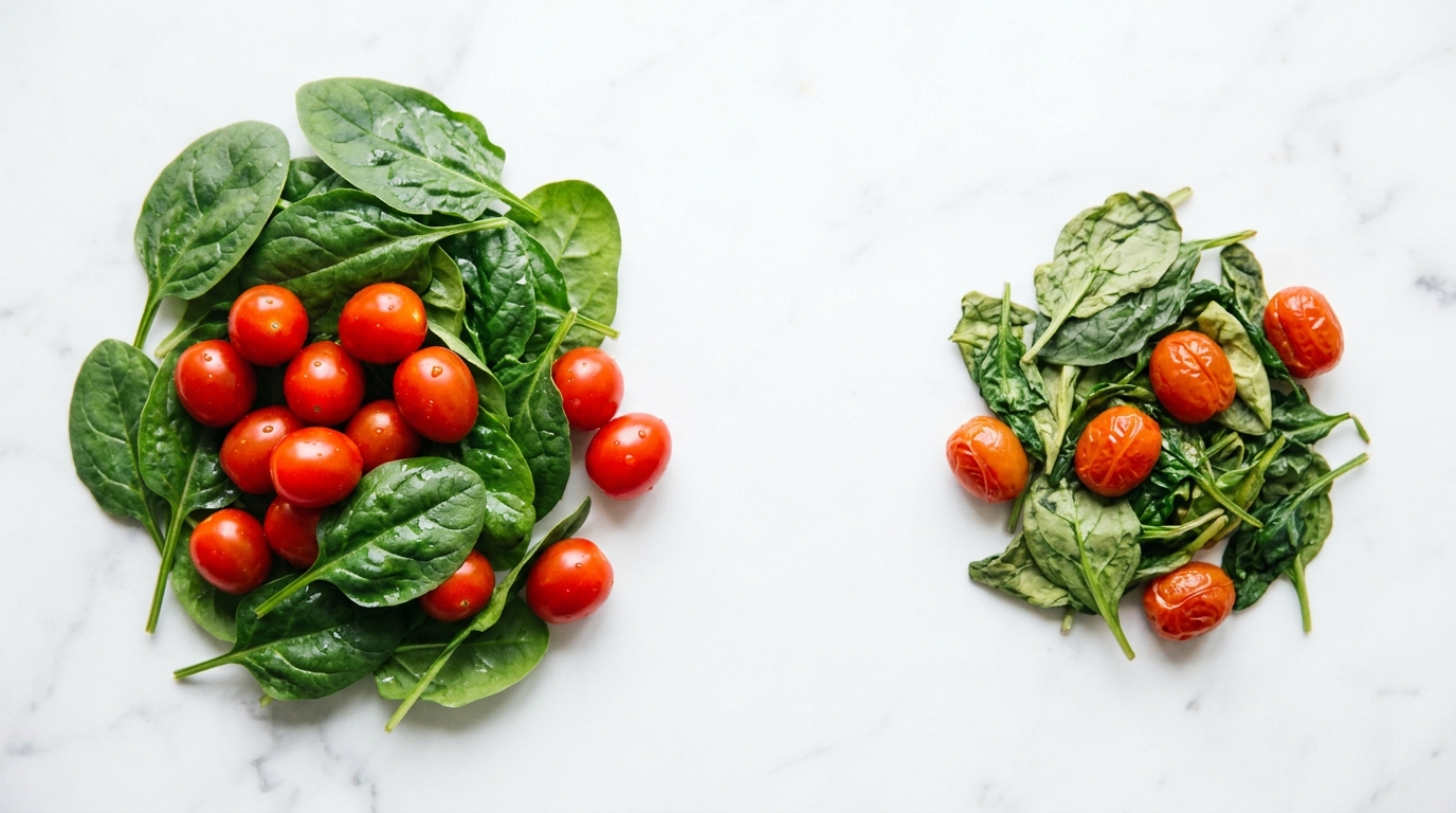 The same vegetable, organic and conventional. The difference is inside the cell, not on the skin.